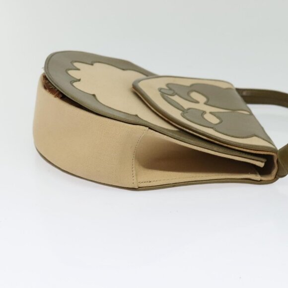 SAINT LAURENT Shoulder Bag Canvas Leather Khaki Auth - Picture 12 of 16